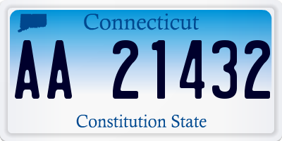 CT license plate AA21432