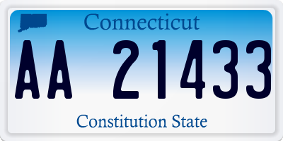 CT license plate AA21433