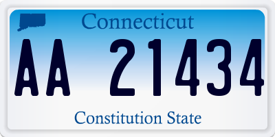 CT license plate AA21434