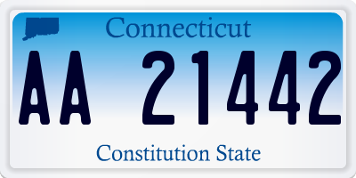 CT license plate AA21442