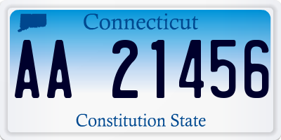 CT license plate AA21456