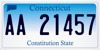 CT license plate AA21457