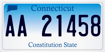 CT license plate AA21458