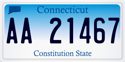 CT license plate AA21467