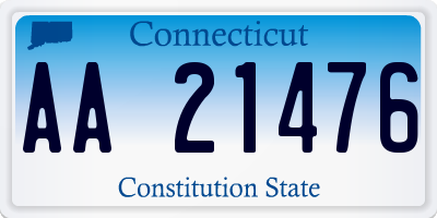 CT license plate AA21476