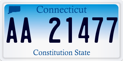 CT license plate AA21477