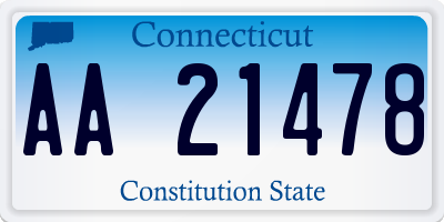 CT license plate AA21478