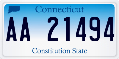CT license plate AA21494