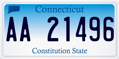 CT license plate AA21496