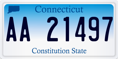 CT license plate AA21497