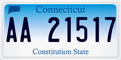 CT license plate AA21517