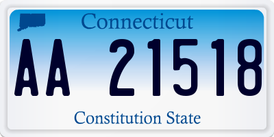 CT license plate AA21518