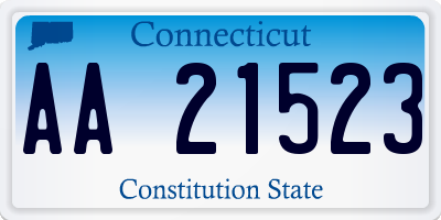 CT license plate AA21523