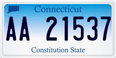 CT license plate AA21537