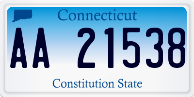 CT license plate AA21538