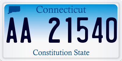 CT license plate AA21540