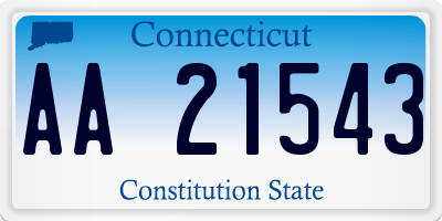 CT license plate AA21543