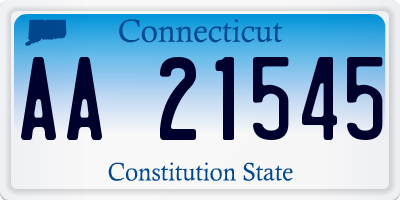 CT license plate AA21545