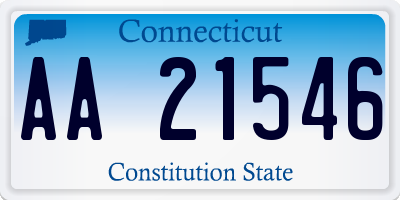 CT license plate AA21546