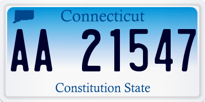 CT license plate AA21547