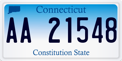 CT license plate AA21548