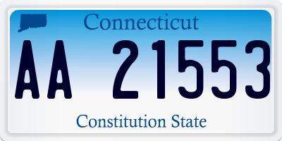 CT license plate AA21553