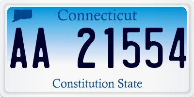 CT license plate AA21554
