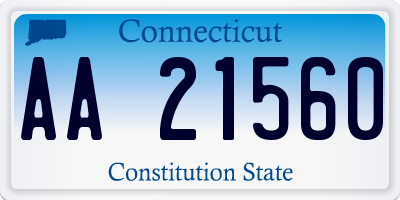 CT license plate AA21560