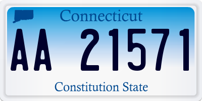 CT license plate AA21571