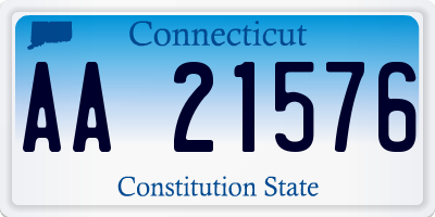 CT license plate AA21576