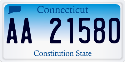 CT license plate AA21580