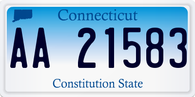 CT license plate AA21583