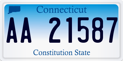 CT license plate AA21587