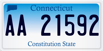 CT license plate AA21592