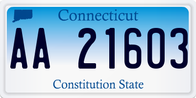 CT license plate AA21603