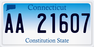 CT license plate AA21607