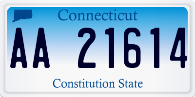 CT license plate AA21614