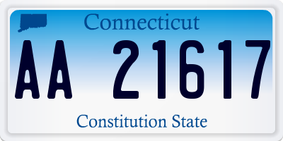 CT license plate AA21617