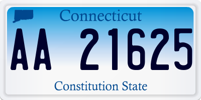 CT license plate AA21625