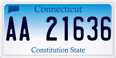 CT license plate AA21636