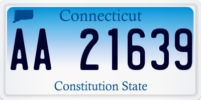 CT license plate AA21639