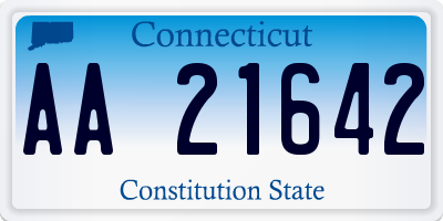 CT license plate AA21642