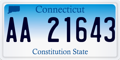 CT license plate AA21643