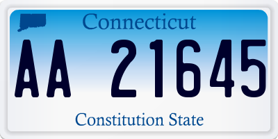 CT license plate AA21645