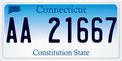 CT license plate AA21667