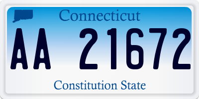 CT license plate AA21672