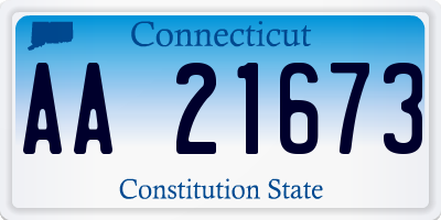 CT license plate AA21673