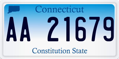 CT license plate AA21679