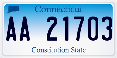 CT license plate AA21703