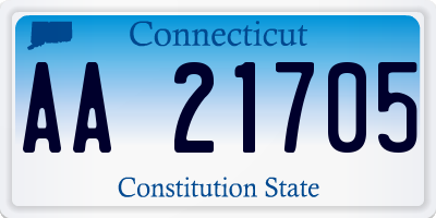 CT license plate AA21705